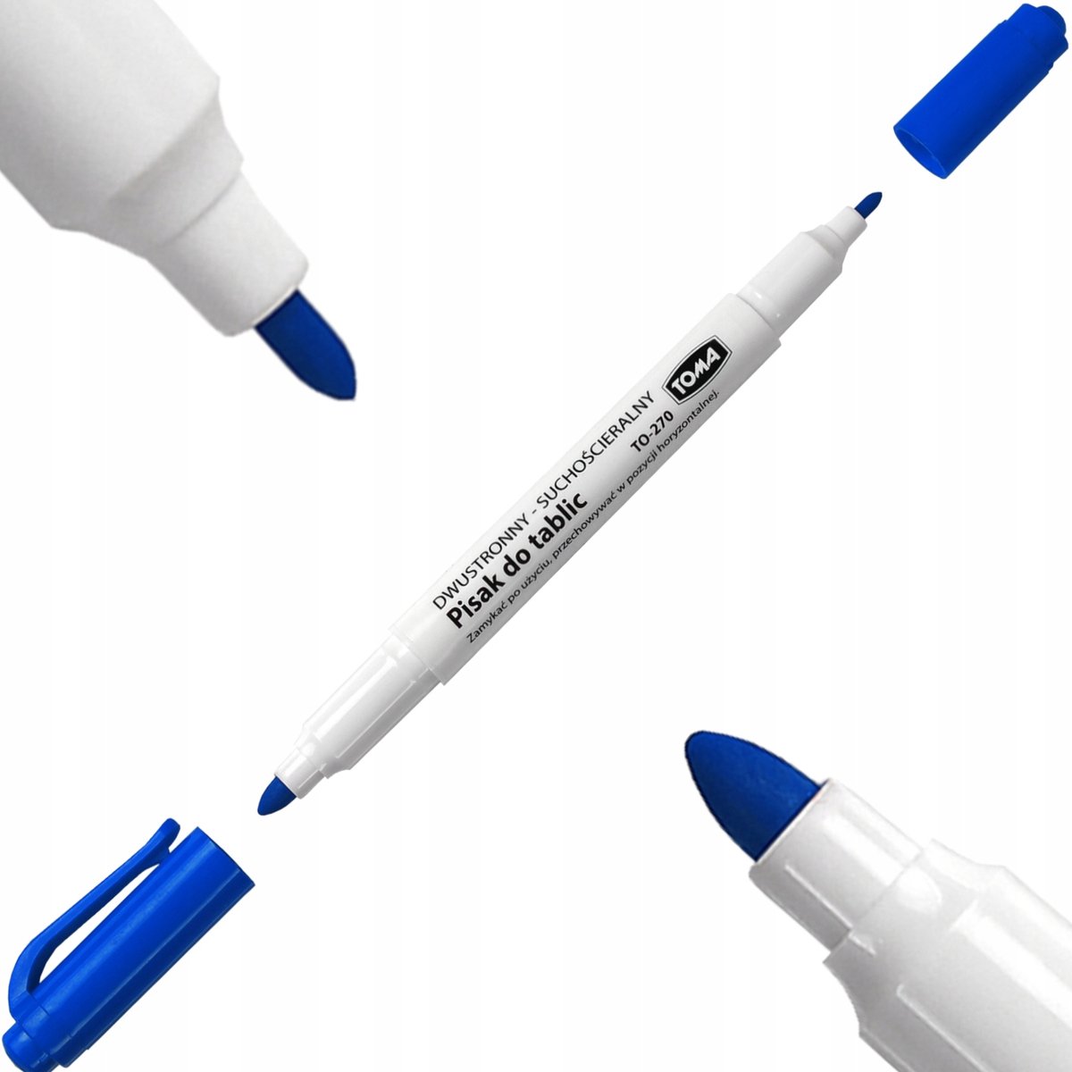 Toma Droog Uitwisbare Marker TO-270 Blauw - 0.8mm & 1.5mm