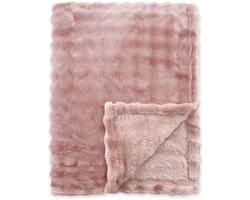 Byrklund Plaid Ribbed Comfort - 150x200 - 100% Polyester - Oud Roze