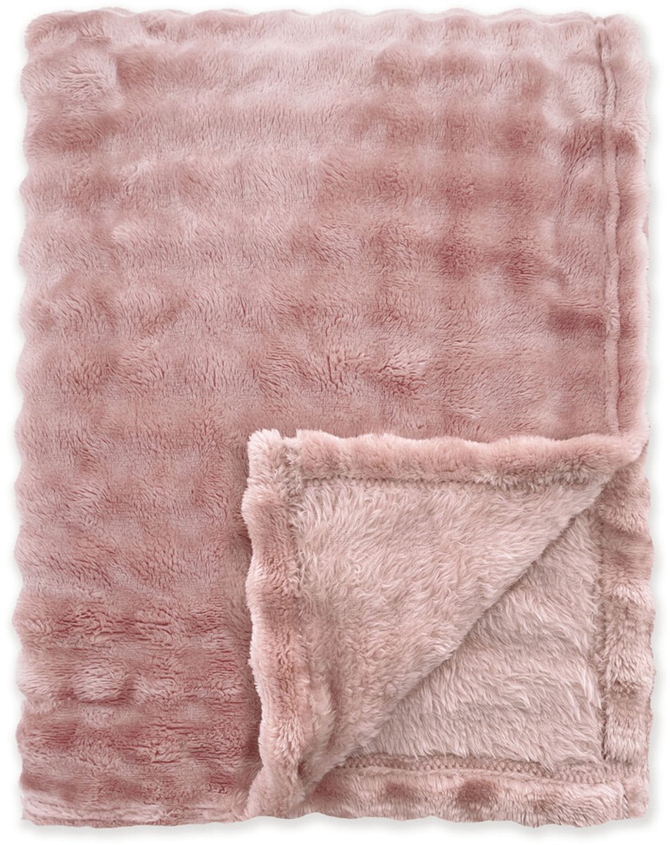 Byrklund Plaid Ribbed Comfort - 150x200 - 100% Polyester - Oud Roze