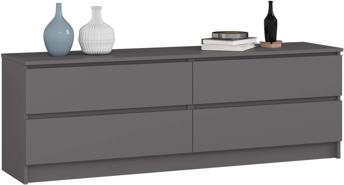 Akord Ladekast K160 met 4 Lades / AKORD Furniture Factory / Grafietgrijs / 160 x 55 x 40 cm