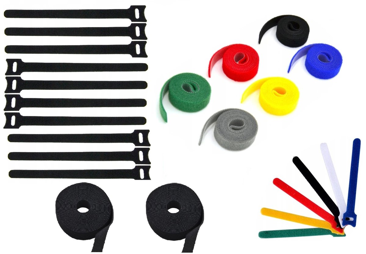Organizer Kabelbanden Set Klittenband Diverse Kleuren & Maten