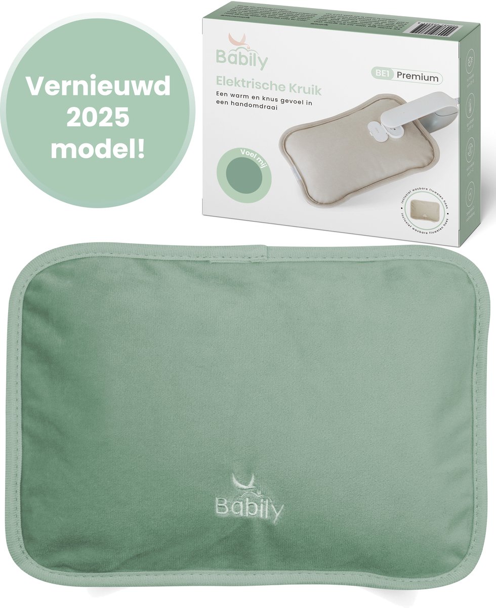 Babily Elektrische kruik met fluweelzachte hoes - Oplaadbare warmwaterkruik - Baby kruik - Warmtekruik - Ideaal bij menstruatieklachten, endometriose en meer!