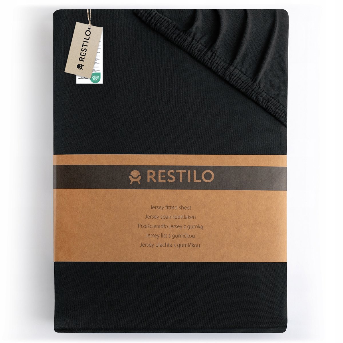 RESTILO Jersey Hoeslaken Katoen Zwart 220x240 cm