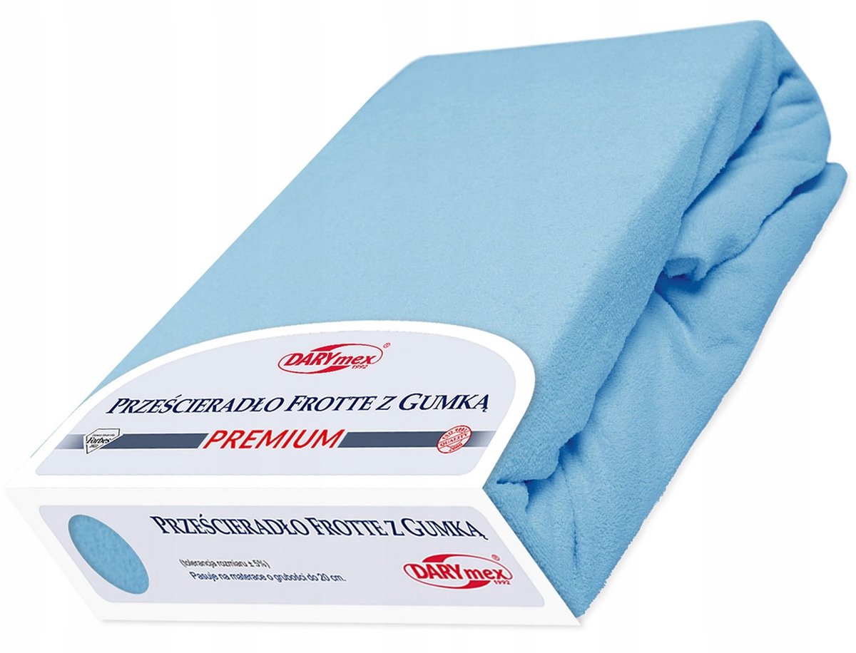 Fijne Frottier Hoeslaken met Elastiek 140x200cm Blauw 200 g/m²