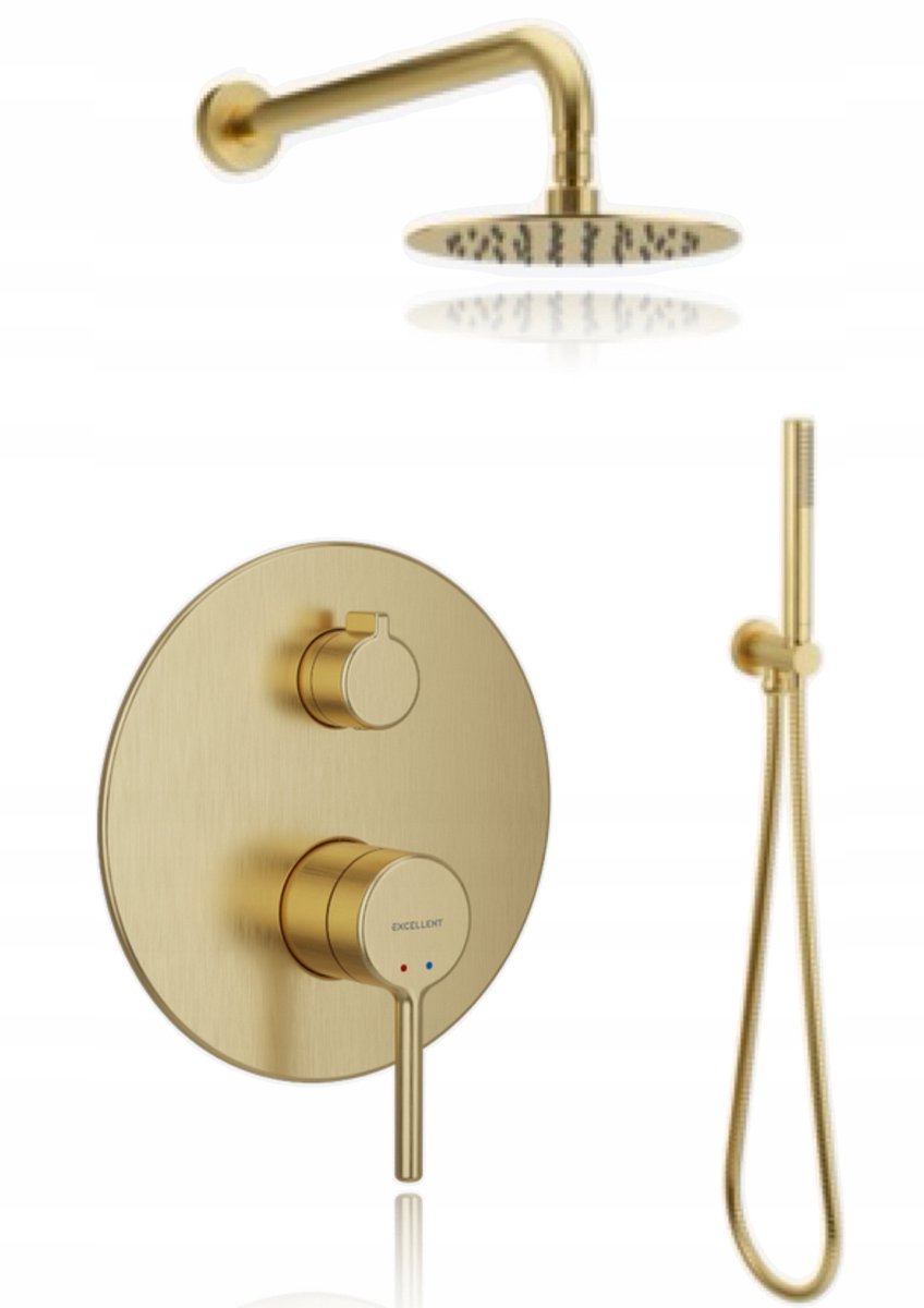 Excellent Pi Doucheset Inbouw Geborsteld Goud Mat