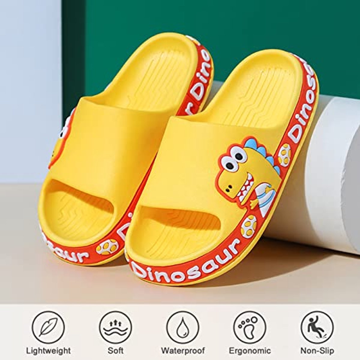 Kinderslippers voor het zwembad, onze Dinosaurussandalen voor zomer en bad, antislip slippers voor jongens en meisjes (maten 24-35)