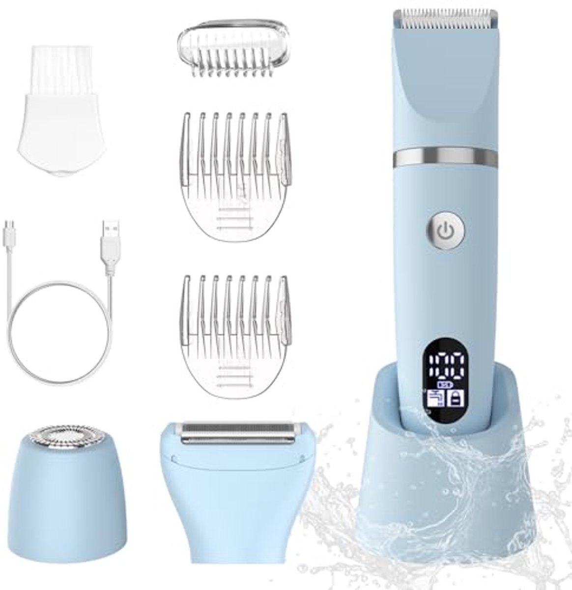 3-in-1 Elektrisch Scheermes - Waterdicht Bikini Trimmer voor Nat en Droog Gebruik