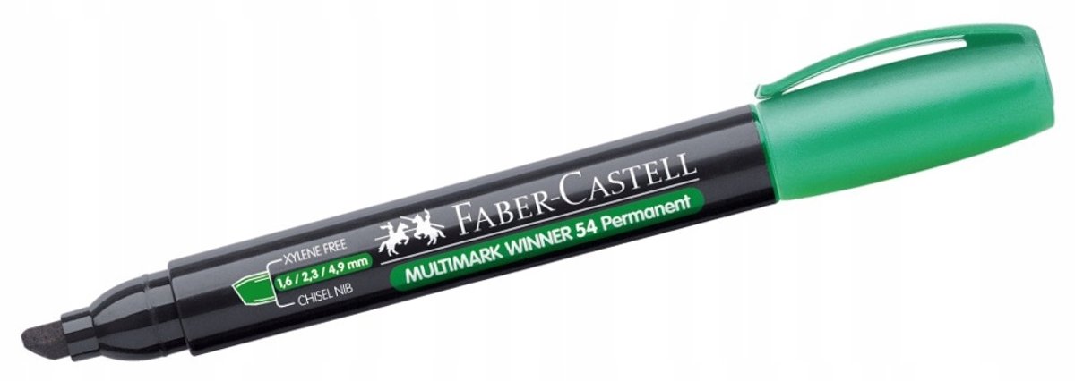 Faber-Castell Permanente Marker Groen, Stomp Punt 2-5mm