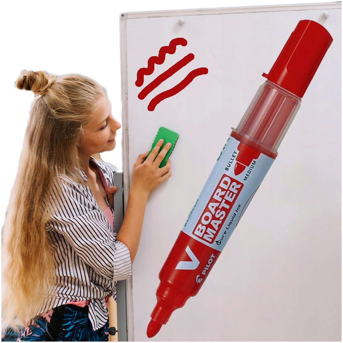 PILOT Rode Viltstift voor Whiteboard - Sterk & Vloeiend