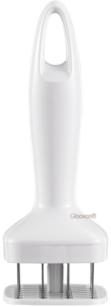 Gloovon® - Vleesprikker - Steakvermalser - Vleesvermalser - Meat Tenderizer - 24 ultra scherpe RVS naalden - Wit