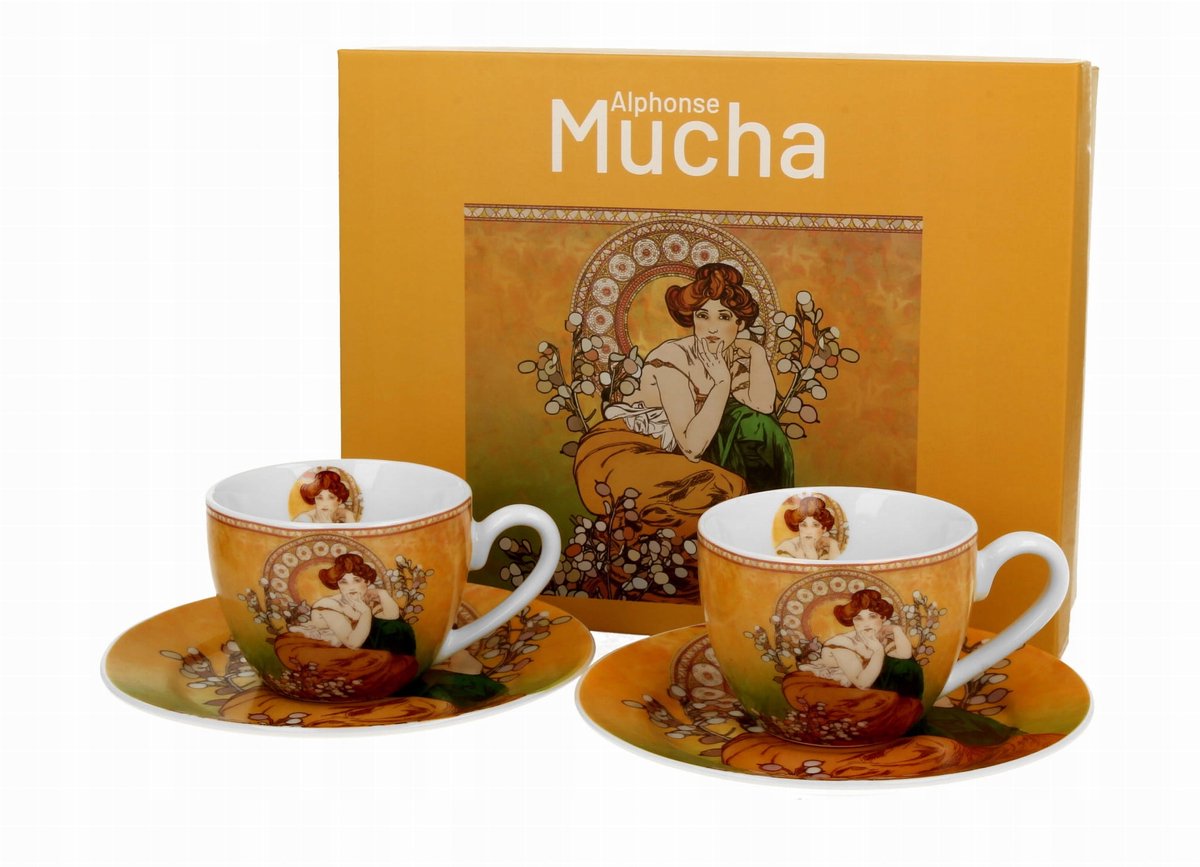 2x Espresso Kopjes Topaas 110ml - Art Nouveau Collectie