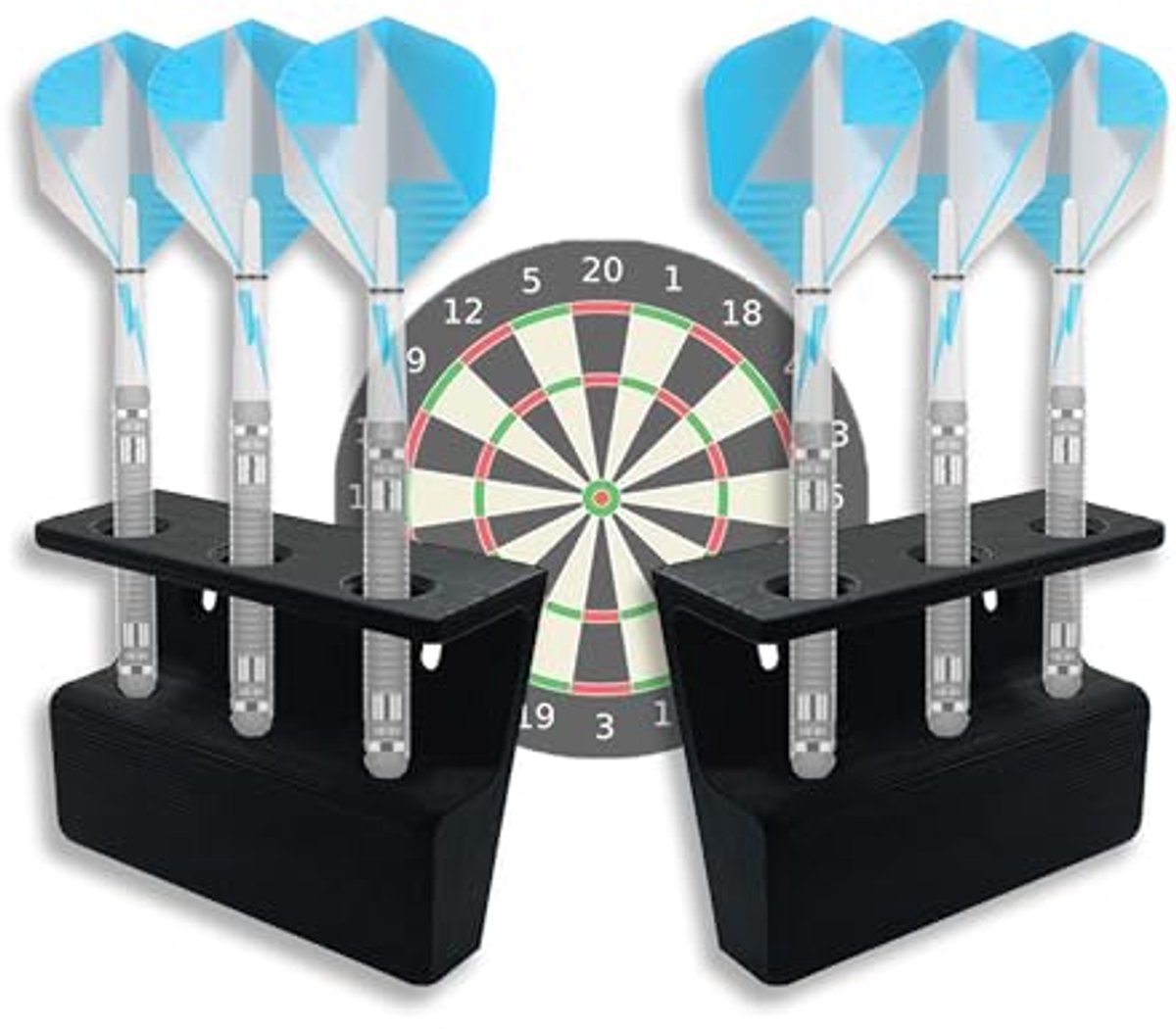 Dartpijlhouder Muurset voor 3 Pijlen - Staal & Softdarts - Opslag & Standaard voor Dartbord