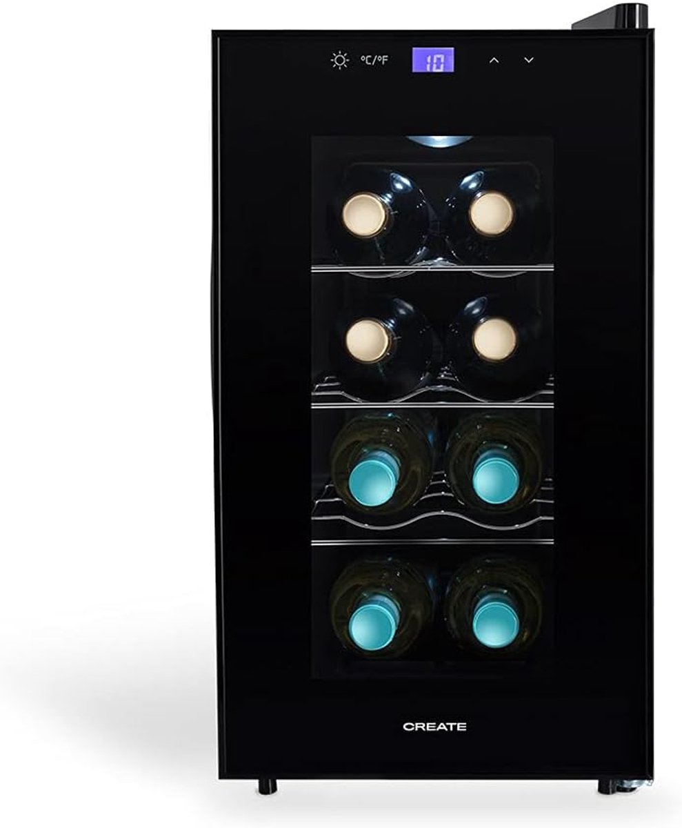 Wijnkoeler voor 8 flessen met digitale display - 23L, 60W LED