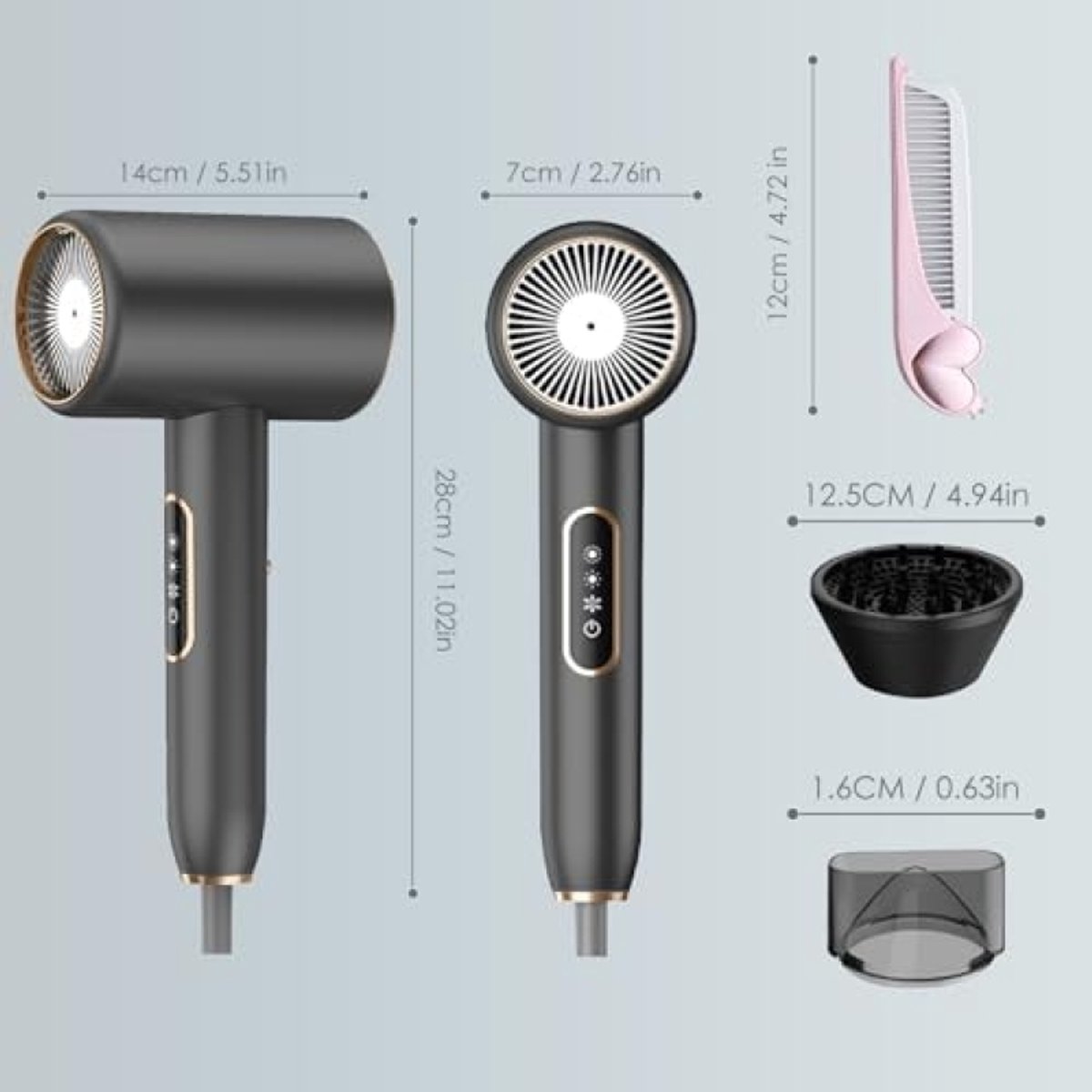 Shenzhen JPC Professionele Ionische Haardroger 2400W met - afbeelding 3