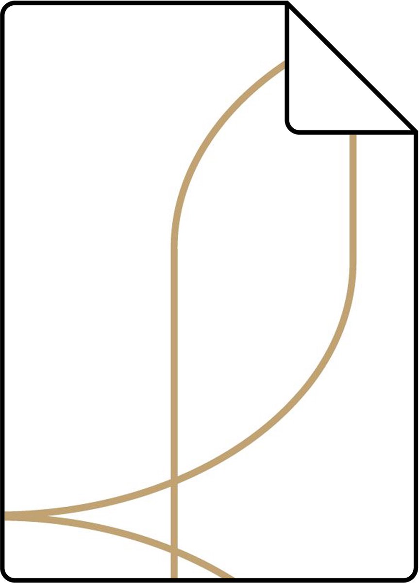Proefstaal ESTAhome behang geometrische vormen wit en goud - 26.5 x 21 cm - 139648-S