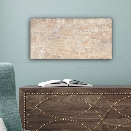 Peintures sur toile Marbre - Citron vert - Sable - Texture - 40x20 cm - Décoration murale