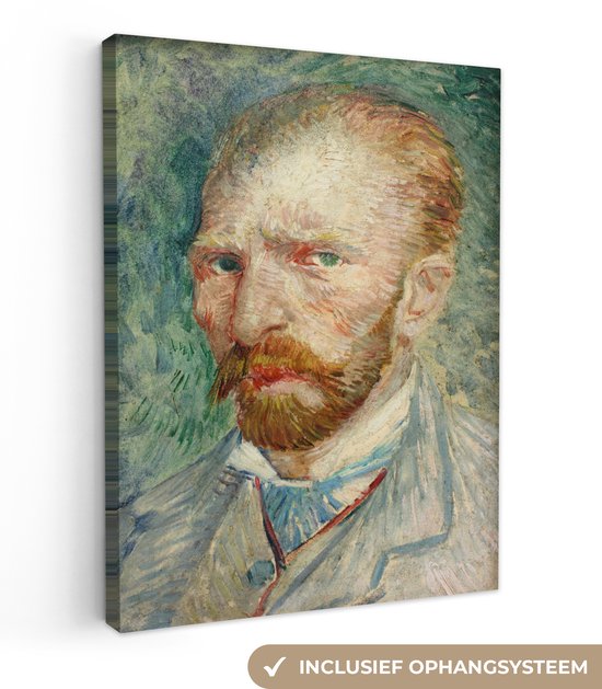 Toile Peinture Autoportrait - Vincent van Gogh - 90x120 cm - Décoration murale