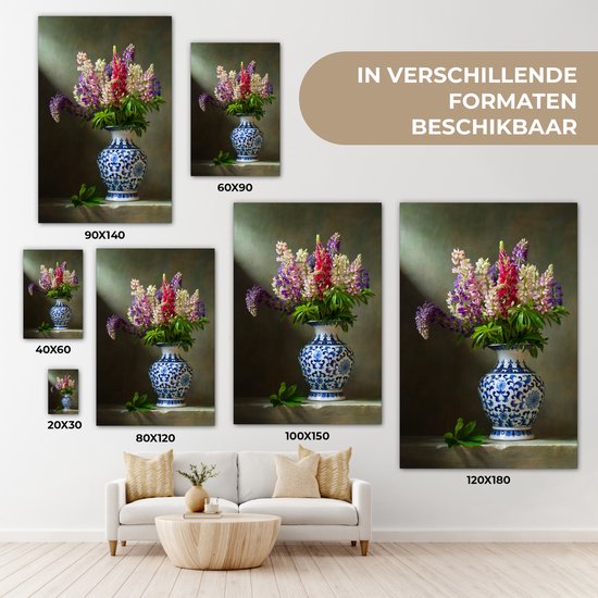 Tableau sur toile Nature morte - Vase - Fleurs - 20x30 cm - Décoration murale