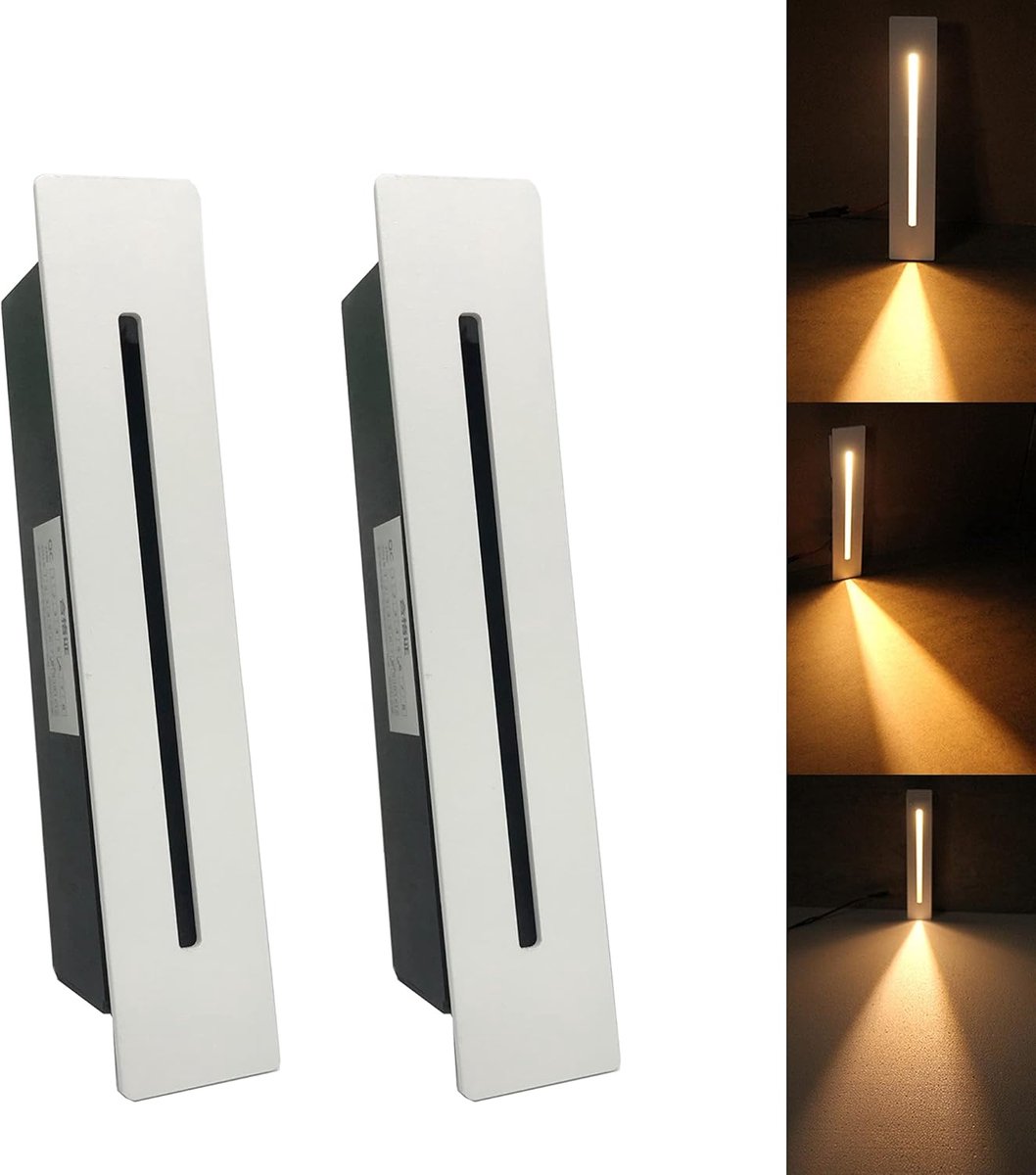 LED Inbouw Traplicht - Decoratieve Wandlamp voor Binnen, Warm Wit Licht, Set van 2