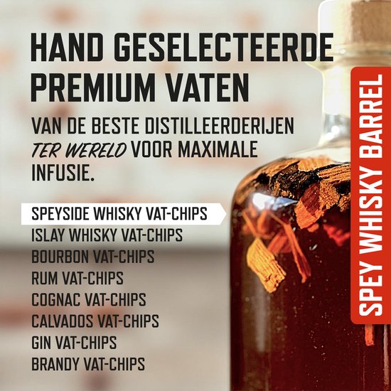 Deer Jimmy's DIY Barrel Chips - The Macallan Whisky Limited Edition - Faites mûrir votre eigen boisson avec des copeaux de bois provenant d'un tonneau de whisky usagé