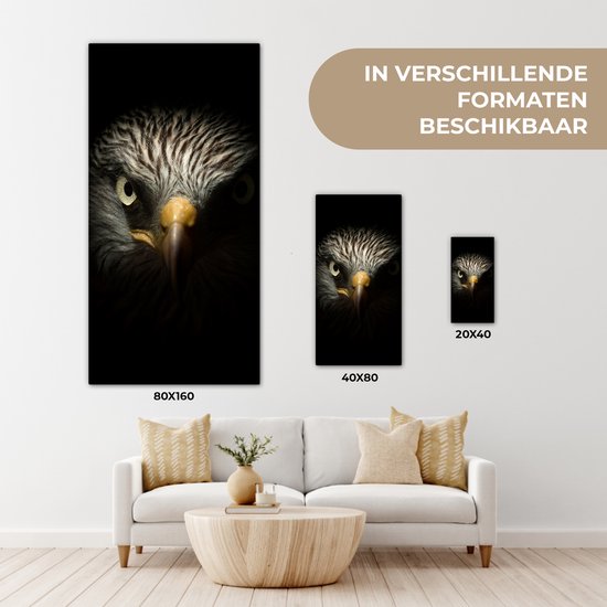 Tableau sur toile Vogel - Aigle - Rapaces - Oeil - Bec - Lumière - 40x80 cm - Décoration murale