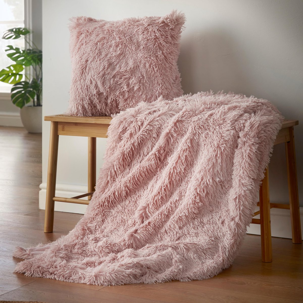Ibenzoa Zachte en comfortabele plaid in blush roze voor huiselijk gebruik