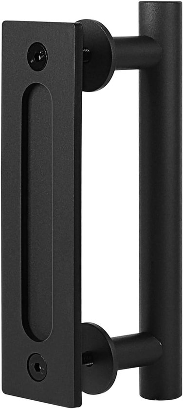 Thelau - Zwarte Schuur Deurgreep - Schuifdeur Trekgreep - Keukenhandgrepen - Roestbestendig - Modern Design - Tweehandig - 24 cm x 9,6 cm