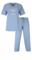 Tenderness Dames Pyjama - 3/4 Broek - Korte Mouwen - Licht Blauw - Maat L