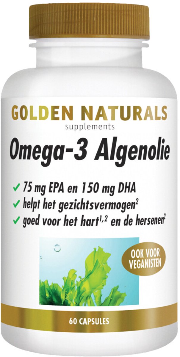 Golden Naturals - Omega-3 Algenolie - 2 x 60 capsules - Voordeelverpakking
