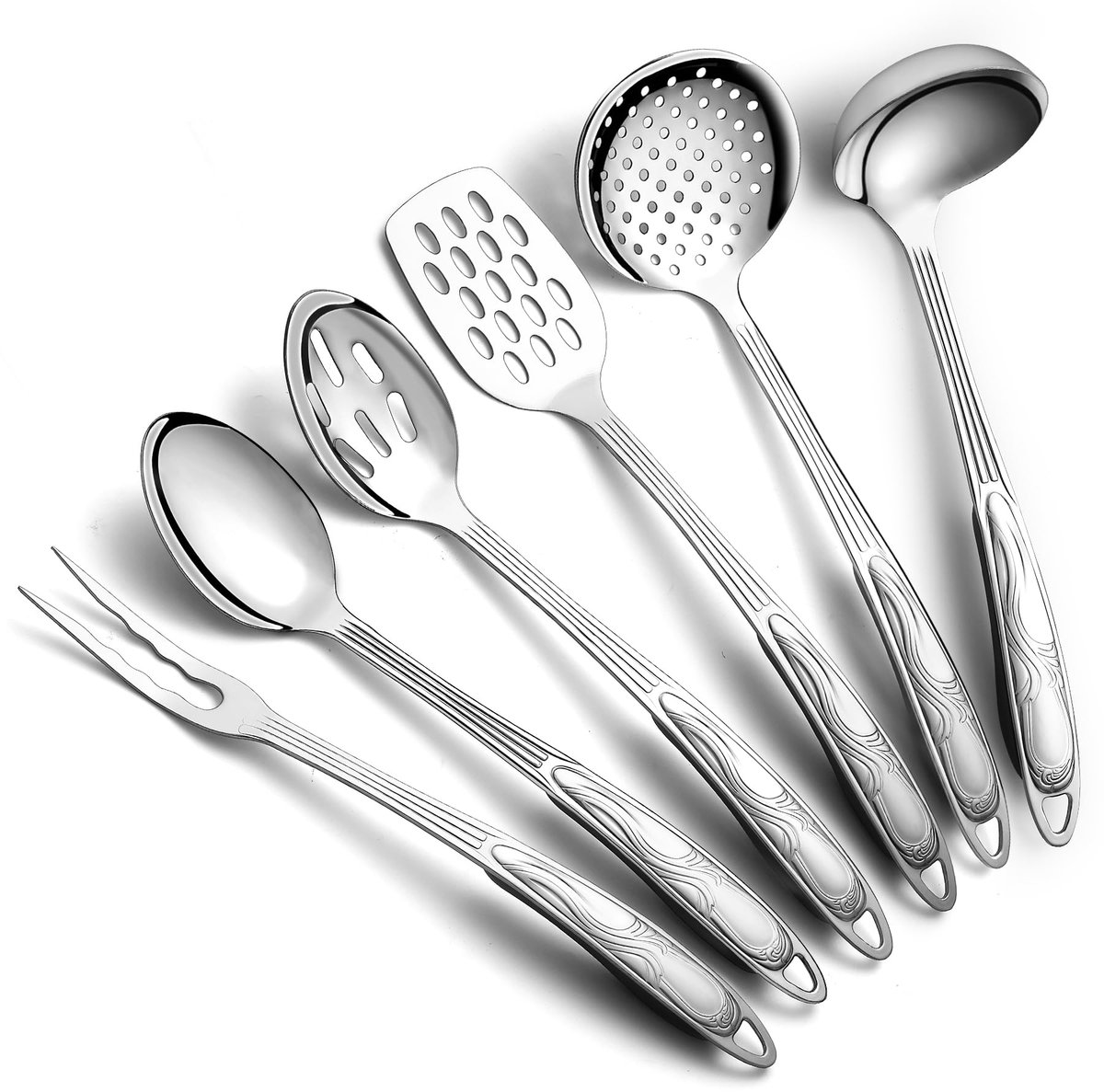 Azomor® Zesdelige set keukengerei van roestvrij staal voor elke kookliefhebber