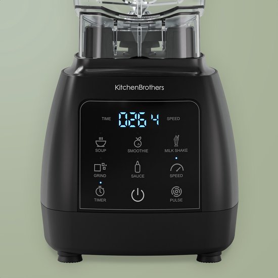 KitchenBrothers Power Blender Set - 1600W - 2L - Complete Set - To-go Beker - Smoothie Maker - Zwart van KitchenBrothers — afbeelding 5