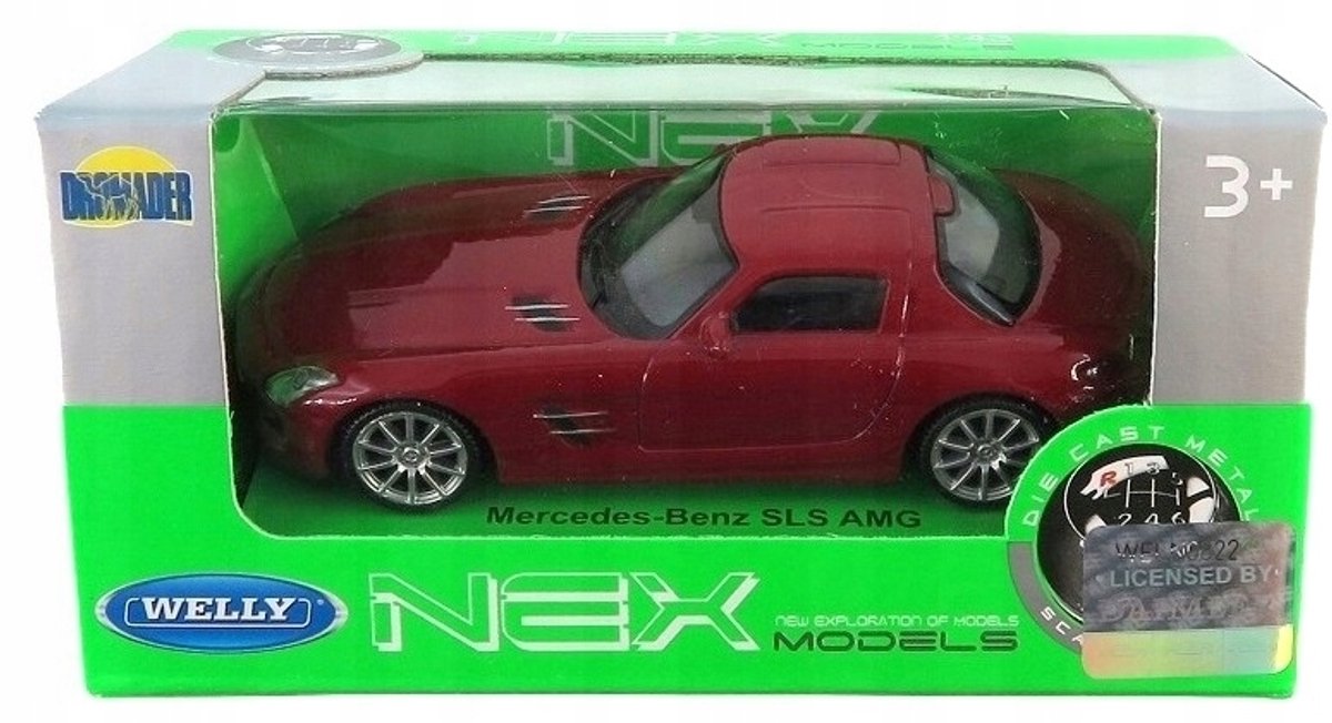 Welly Mercedes-Benz SLS AMG Modelauto 1:43 - Rood