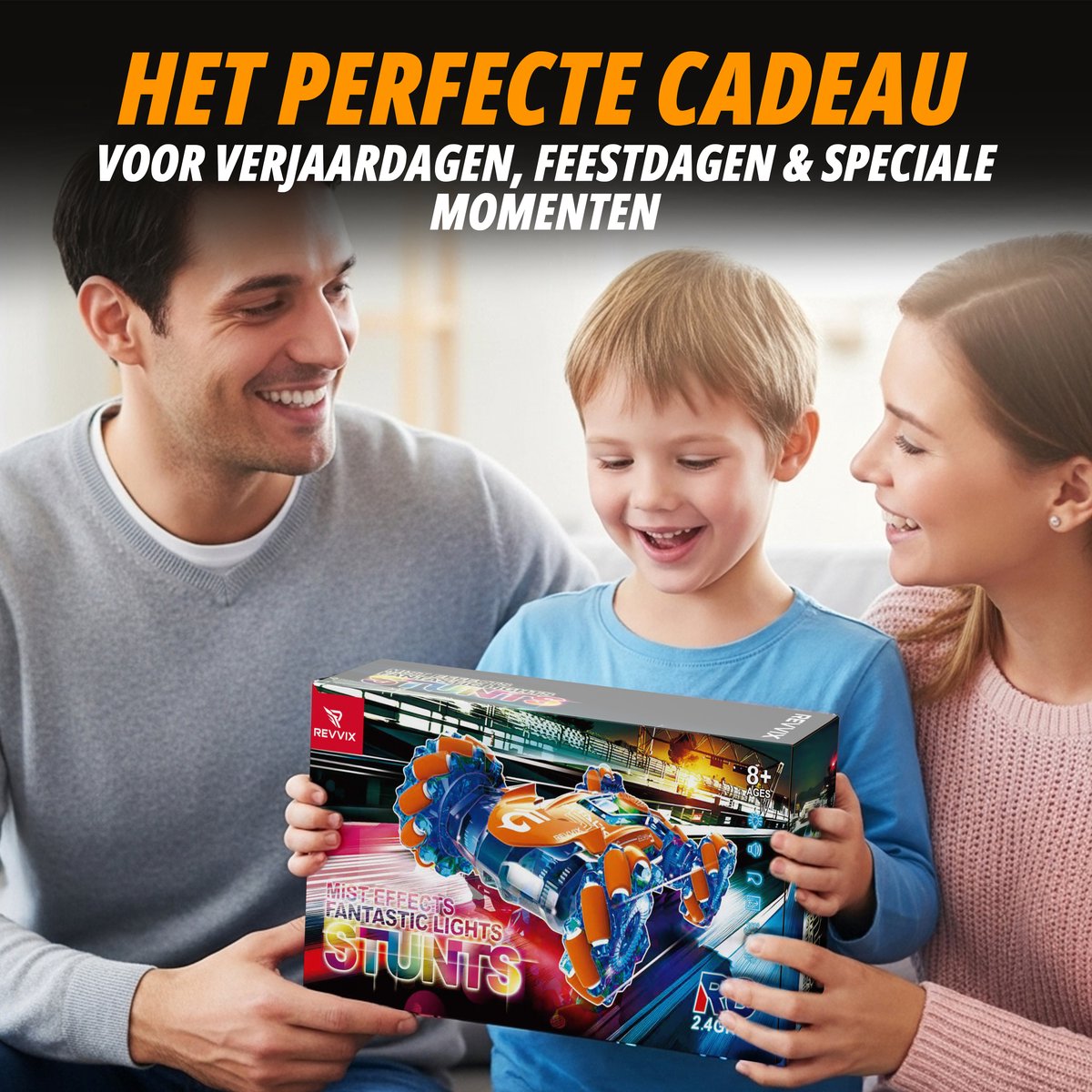 Revvix Bestuurbare Auto - RC Auto - Afstandsbestuurbare auto - Radiografisch bestuurbare auto - Race auto afstandbestuurbaar - Auto afstandsbediening - Stuntauto - Rook & Licht - 2 Accu's - Buiten - voor Jongens & Volwassenen - Offroad - Drift - Car — afbeelding 10