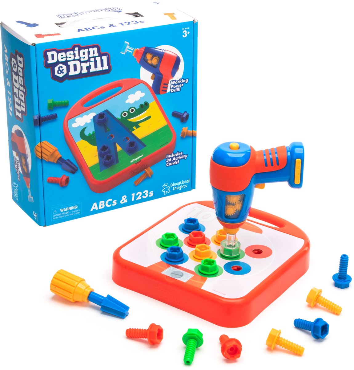 Learning Resources educatief speelgoed Design & Drill ABCs & 123s multicolor. - 3+