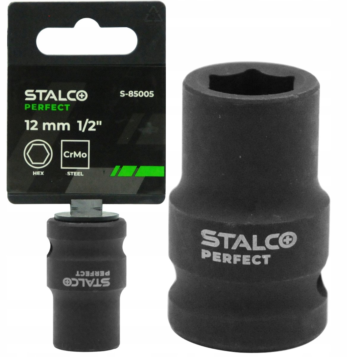 Slagdop 1/2" 12mm 6-zijdig slagvast Stalco Perfect