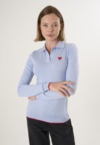 Felix Hardy Gebreide Polo Trui - Polo Kraag - Sweater Polo Shirt %100 Katoen Dames Blauw - S