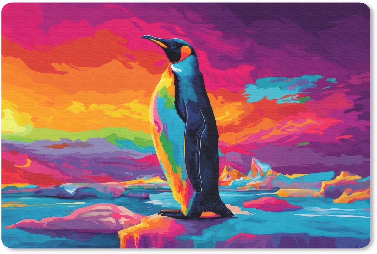 Muismat 27x18 cm - Mousepad Ijsschots - Pinguïn - Abstract - Lucht - Muismatten