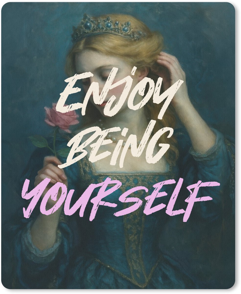 Muismat 19x23 cm - Mousepad Vrouw - Roos - Quote - Muismatten