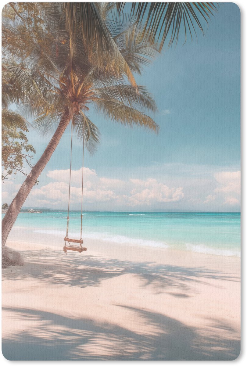 Muismat 18x27 cm - Mousepad Palmboom - Schommel - Strand - Lucht - Muismatten