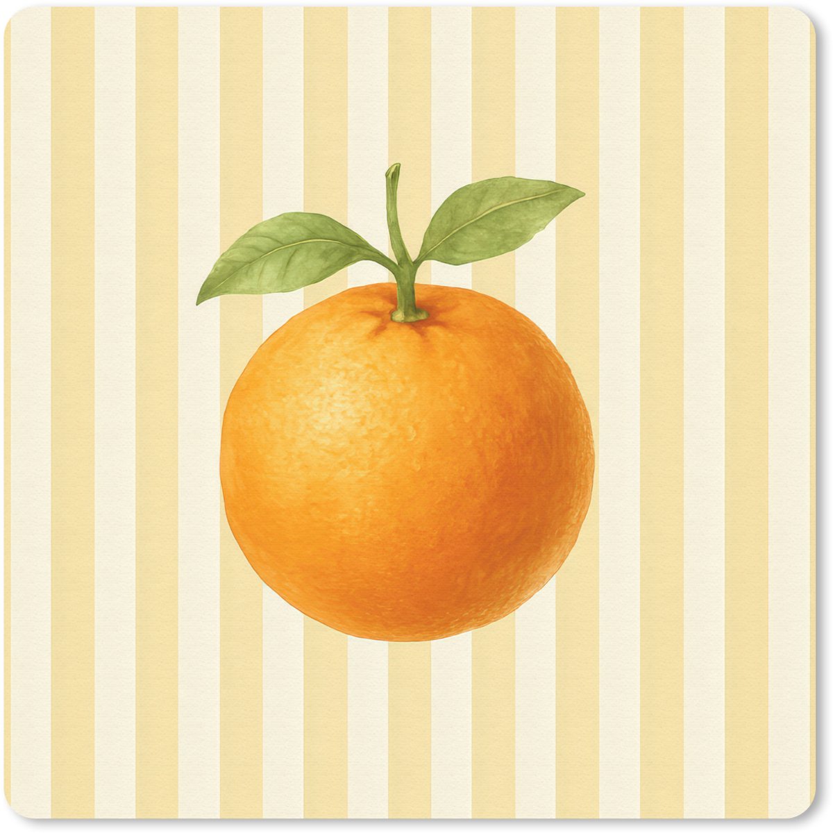 Muismat 20x20 cm - Mousepad Sinaasappel - Strepen - Oranje - Zomers - Muismatten
