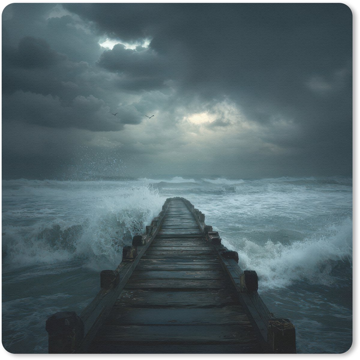 Muismat 30x30 cm - Mousepad Steiger - Storm - Golven - Muismatten