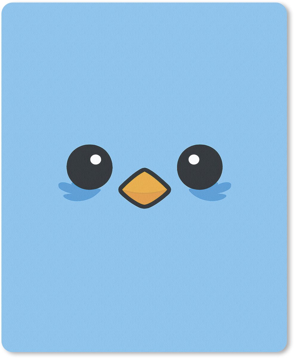Muismat 19x23 cm - Mousepad Vogel - Blauw - Eenvoudig - Muismatten
