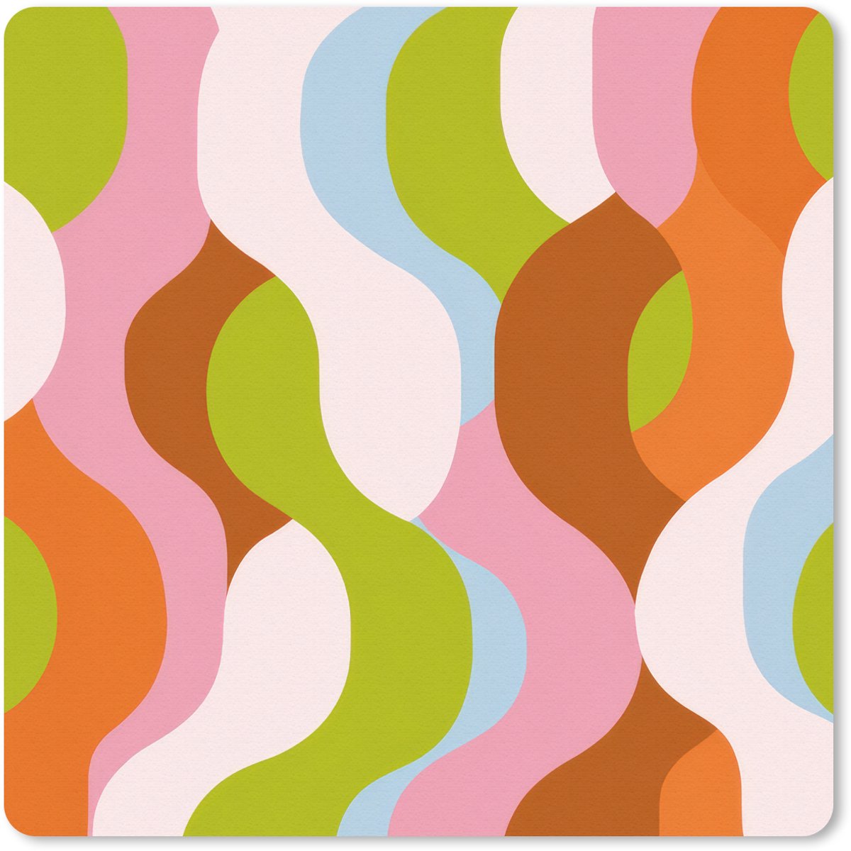 Muismat 20x20 cm - Mousepad Abstract - Vormen - Roze - Muismatten