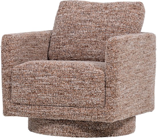 WOOOD Oska Fauteuil Pivotant - Tissu Mélange - Brun - 64x78x79cm