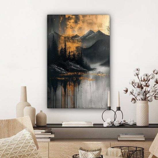 ZMFBHFBH Wall Art Moderne Stijl Minimalisme Abstract Canvas Schilderij Wall Art Nordic Posters en Prints Muurfoto's voor Woonkamer 60 x 80 cm x 3 met Frame