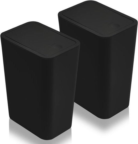Kleine blauwe prullenbak met deksel - online kopen | Lage prijs