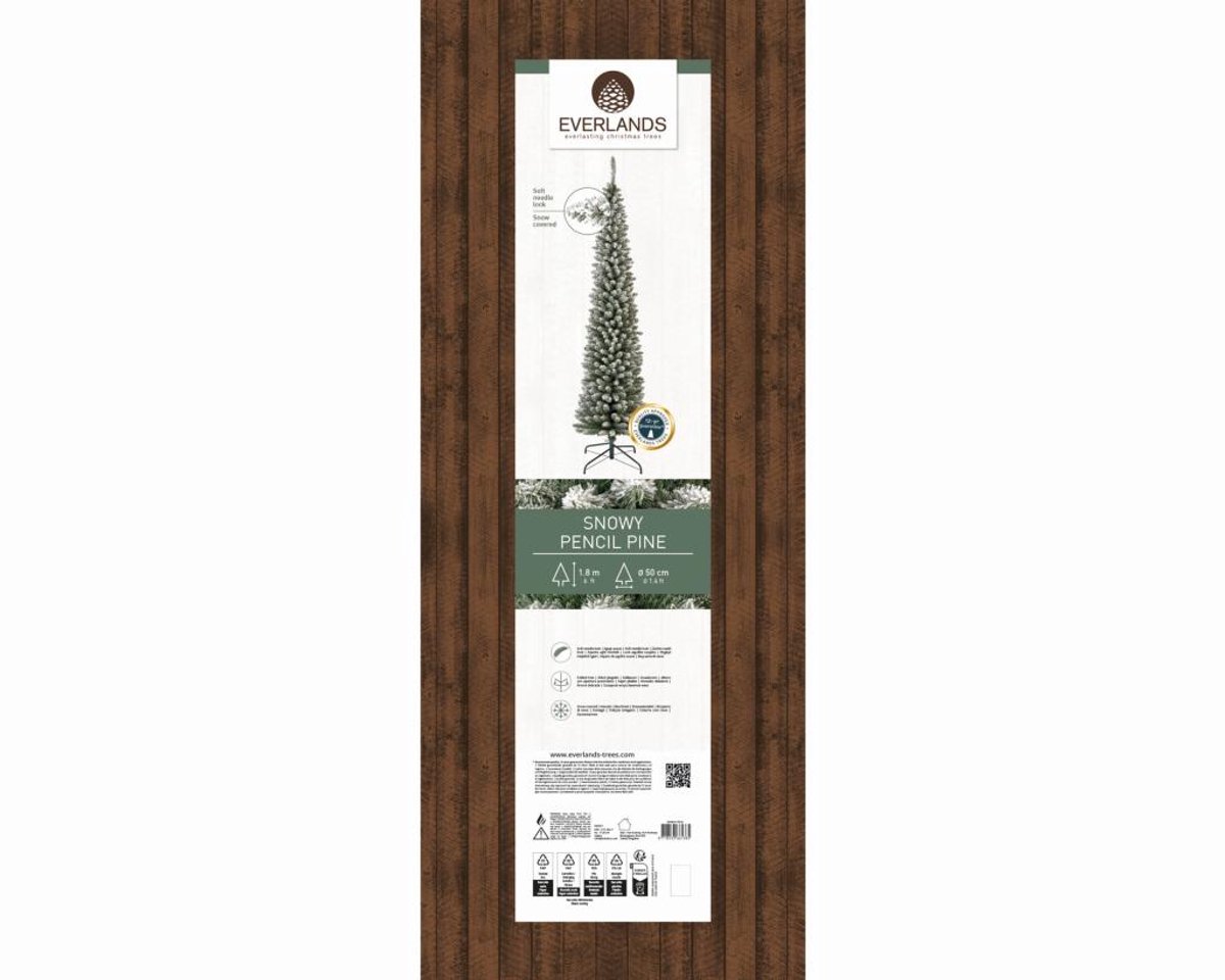 Everlands Pencil Pine Snowy kunstkerstboom - wit/sneeuw - H 180cm – foto 6