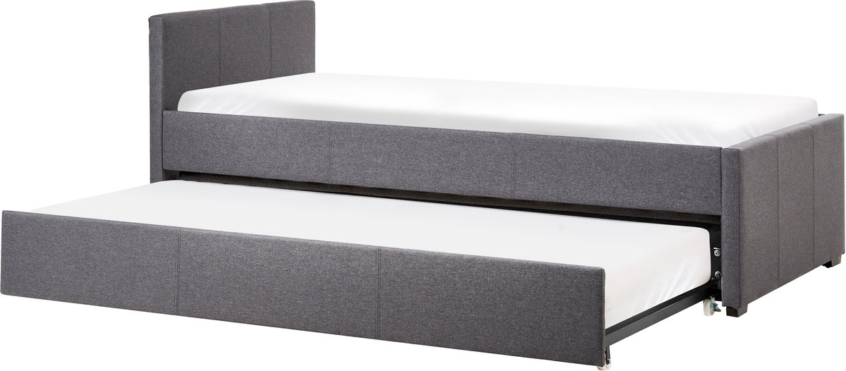 MARMANDE - Onderschuifbed - Donkergrijs - 90 x 200 cm - Polyester