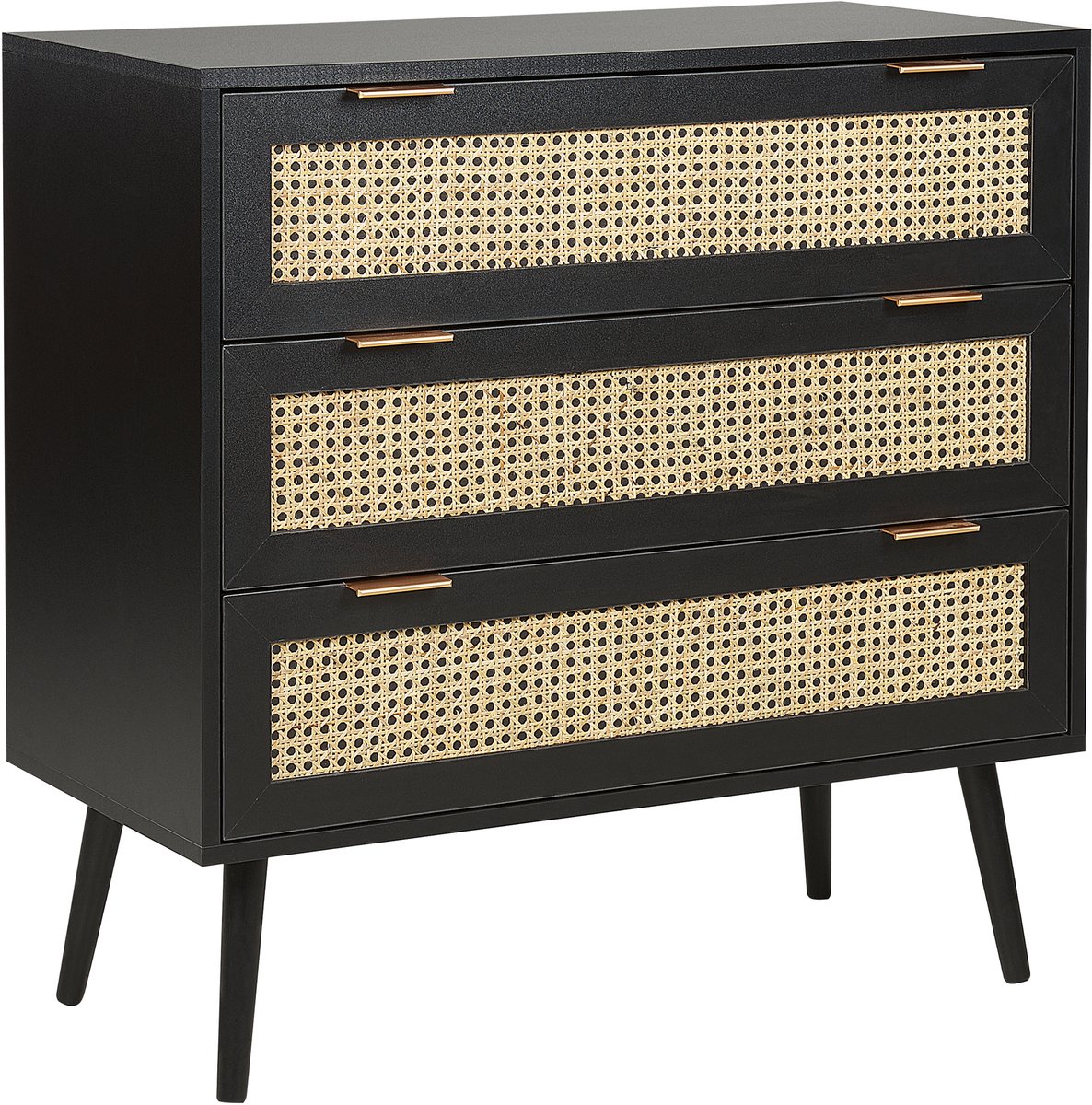 OPOCO - Commode - Zwart - Rotan