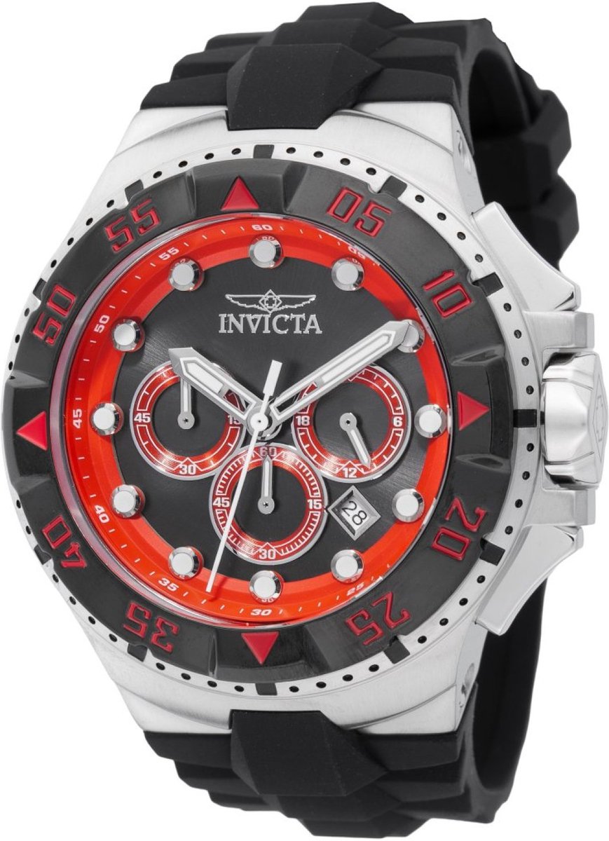 Invicta Excursion 48536 Heren Horloge - Waterdicht - Analoog - Quartz Uurwerk - Roestvrij Staal met grijze Wijzerplaat - 50mm